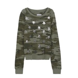 NWT Current/Elliott Camo Star Open Back Sweatshirt